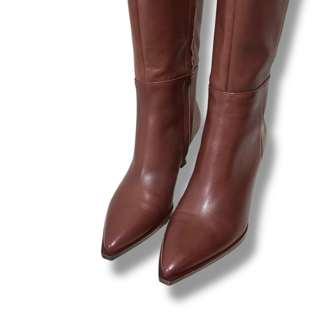 NEW Dolce Vita Auggie Wide Calf Leather Knee High Boots Chocolate Brown Size 9E - Picture 7 of 16